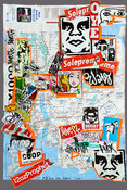 EGON ZIPPEL / Online Archive Devandalizing  Paraphernalia  Stickers and signaling tape on New York subway map