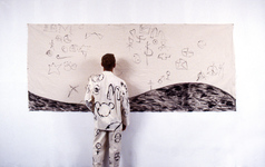 EGON ZIPPEL / Online Archive MMMNCA Paintings Acrylic on canvas suit and distressed canvas