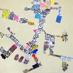 EGON ZIPPEL / Online Archive Devandalizing (in general) Stickers from NYC and acrylic paint on canvas
